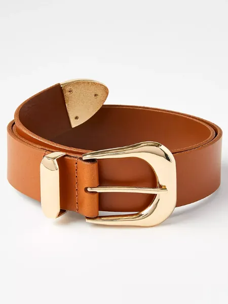 Wide Leather Western Belt